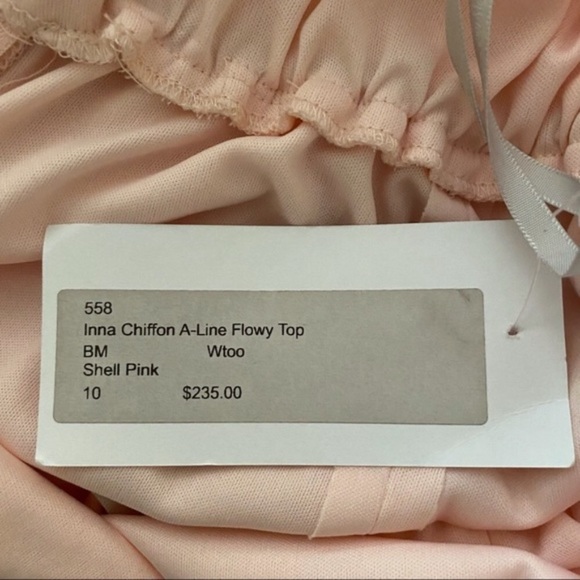 NWT Wtoo Inna Chiffon A-Line Flowy Top Dress Shell Pink 10 - Picture 5 of 5